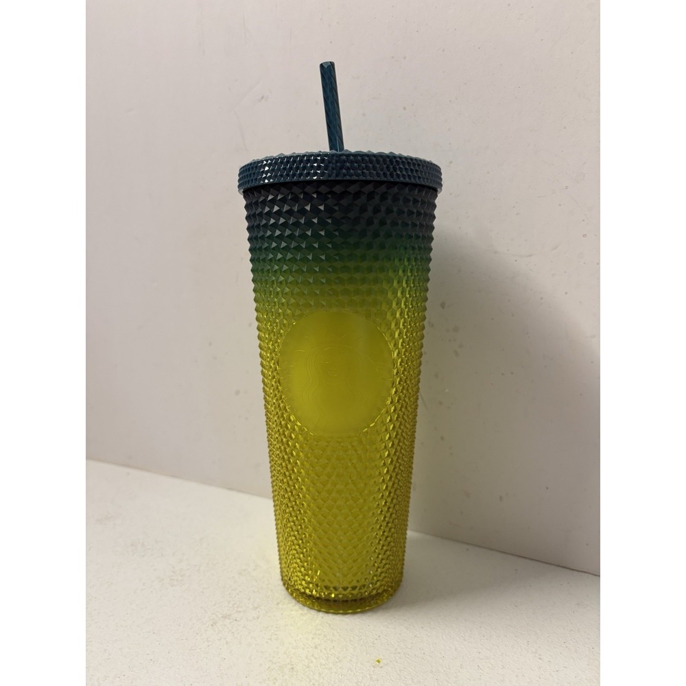 Starbucks Lemon 24oz Yellow‎ Blue Studded Cup Tumbler Venti for Fall 2023